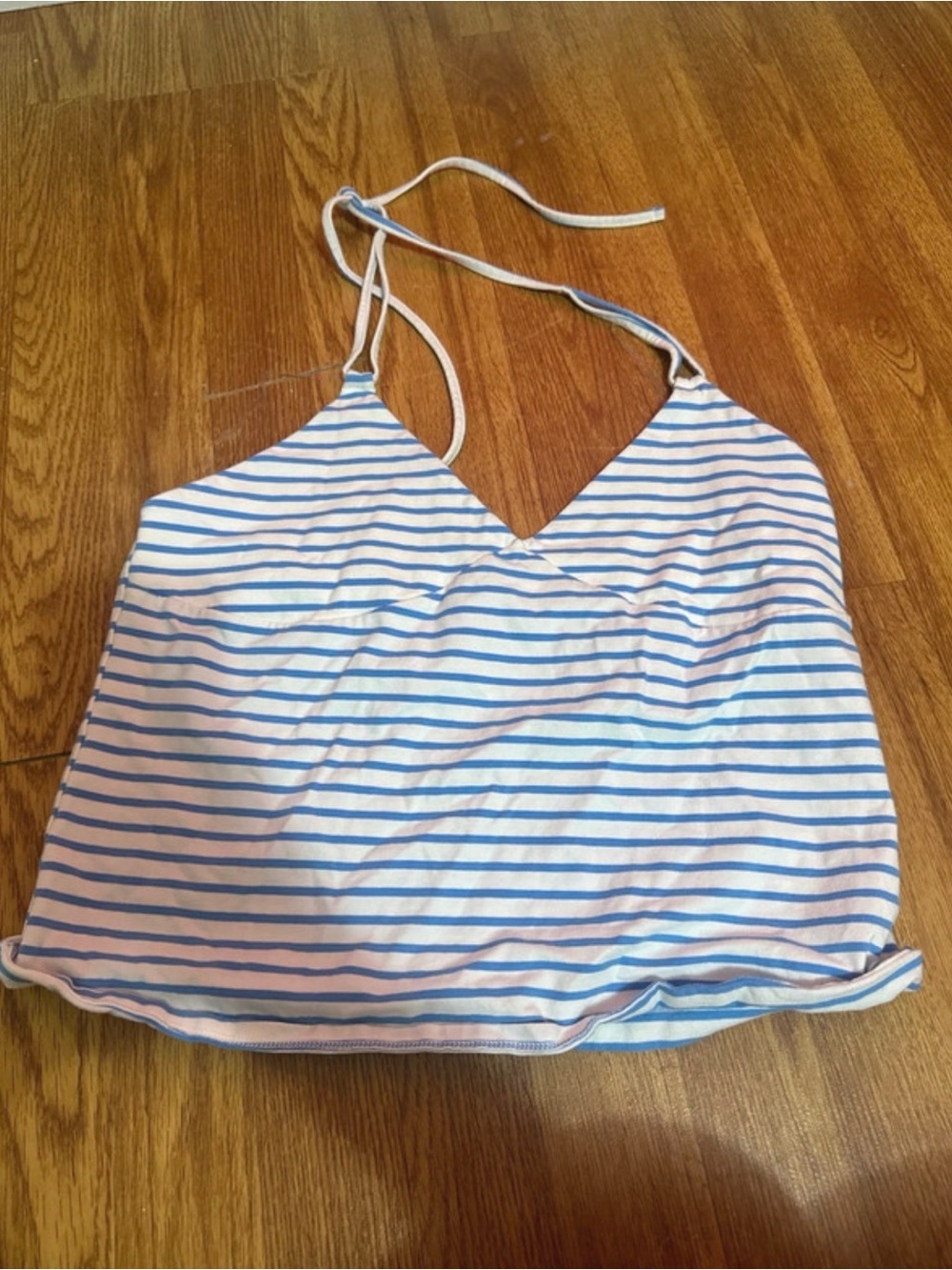 wild fable Blue and White Striped Halter Camisole